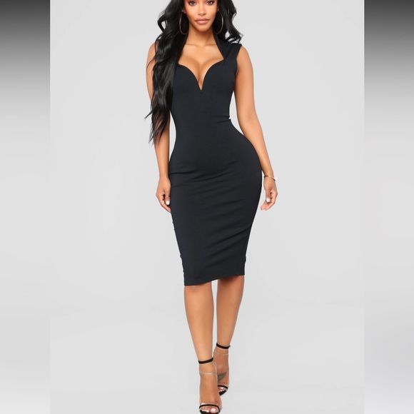 Fashion Nova Dresses & Skirts - FASHION NOVA Ready For Fun Dress Elegant Black Sleeveless Dress Size Large NEW